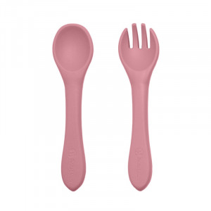 PETITE&MARS Silikona karotīte un dakšiņa, 709820, Dusty Rose | KIDO.LV