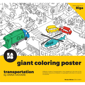 KANO Milzu krāsojamais plakāts "Transports", 70x100cm | KIDO.LV