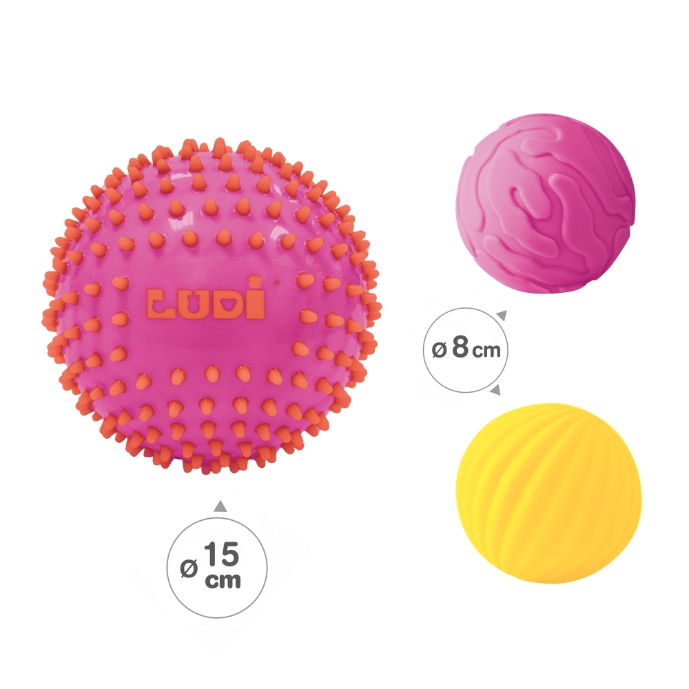 LUDI Sensoro bumbiņu komplekts, rozā/dzeltens, 6+ mēn 